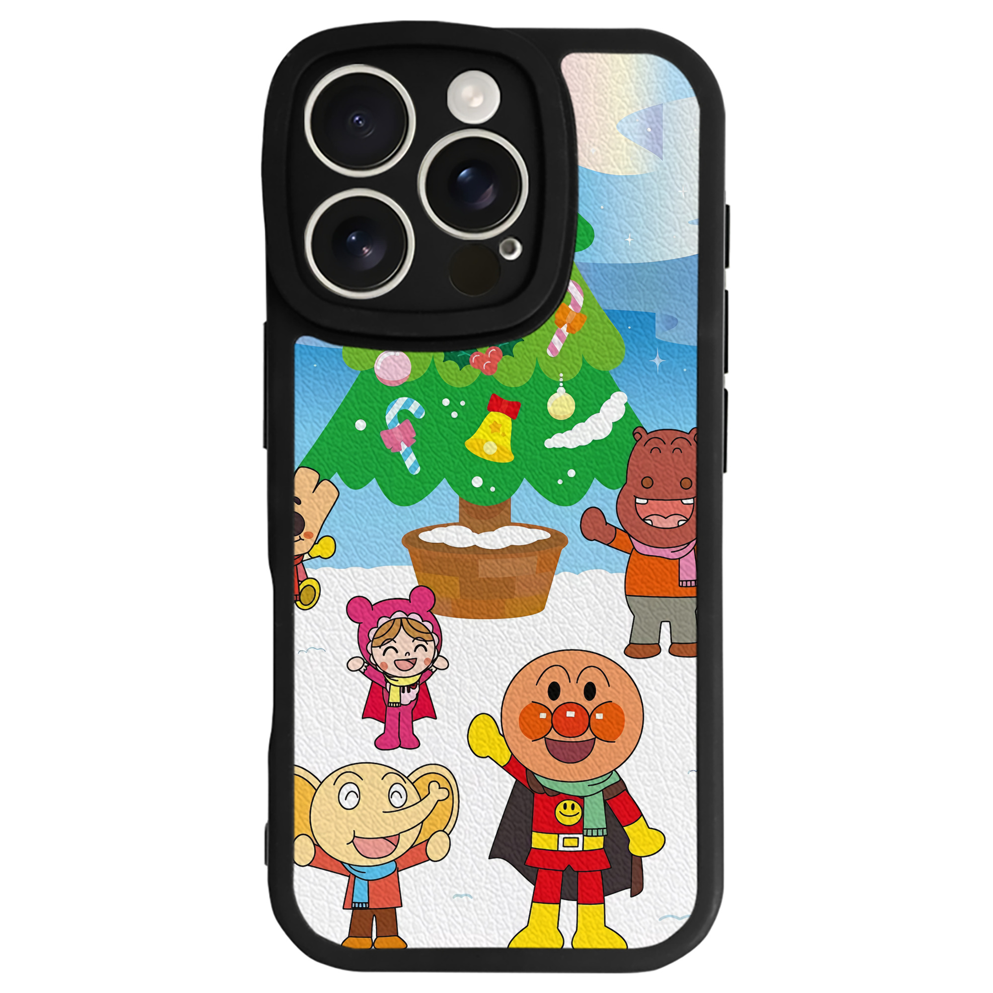 （画像用） アンパンマン Anpanman 【iPhone 16シリーズ対応】シリコンスマホケース（レザー調） 材質：シリコン
